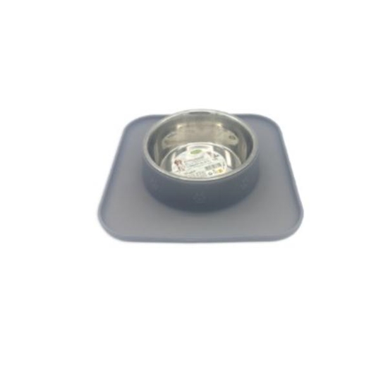 Picture of Bubimex Stainless Steel Bowl with Grey Placemat 540ml